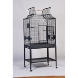 Charlonda 63'' Iron Victorian Top Flight Cage with Wheels