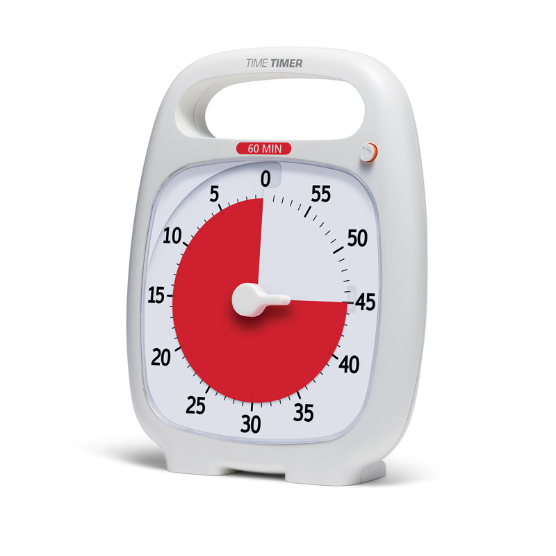 Time Timer PLUS, 60 Minute Timer, White, White