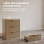 Fluted Nightstand with Charging Station, Modern Bedside Table & Open Storage, Metal Handles, Curved Edge, for Bedroom & Living Room-2036792637