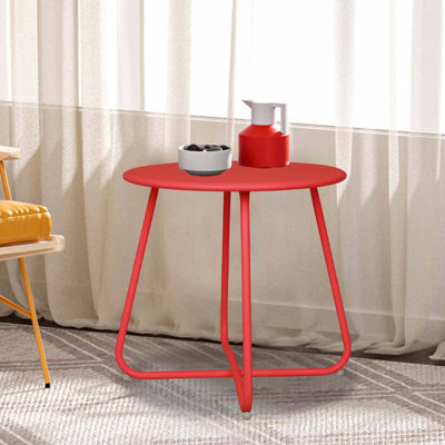 Metal Patio Table Outdoor Round Side Tables