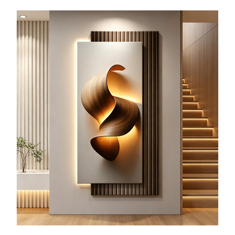Modern Abstract Sandstone 3D Wall Art with LED Light