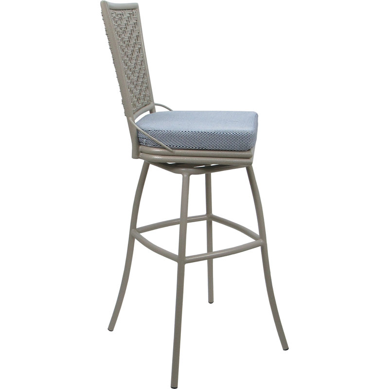 Tabouret pivotant d'extérieur 34 po, Bleu, Beige