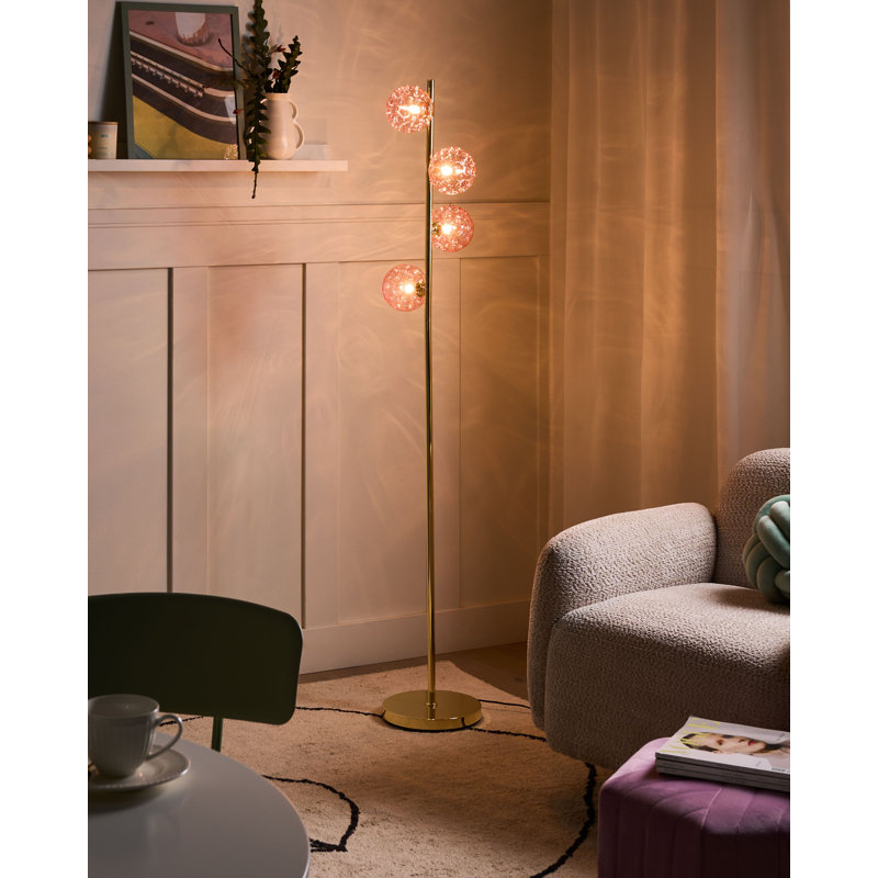 157cm Gloss Traditional Floor Lamp, Pink