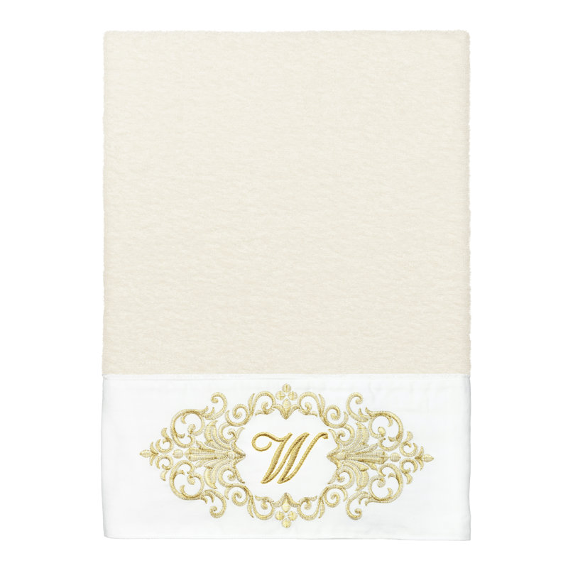 Linum Home Textiles 100% Turkish Cotton MONICA 2PC Embellished Bath Towel Set, W