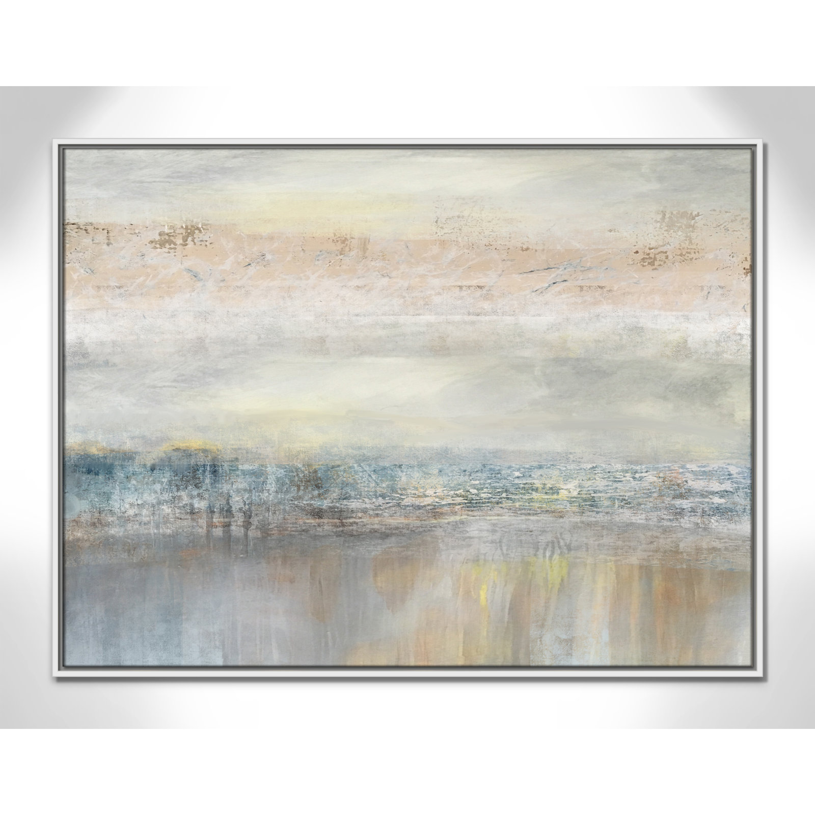 Electra "From A Distance" Painting by Nan, Picture Framed Canvas, 31.5" H x 41.5" W, Silver