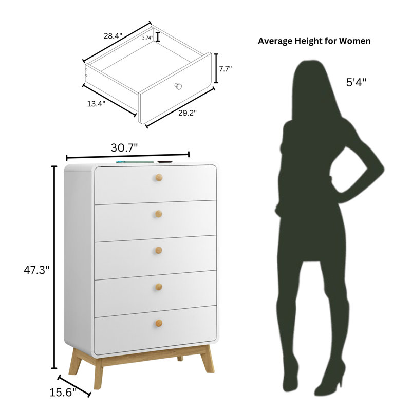 ARIES 5 Drawer Chest with Interlock Drawer Safety Feature