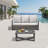 2-Piece Wicker Patio Conversation Set with Gray Cushions & Coffee Table
