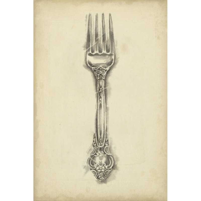 Ornate Cutlery I - Wrapped Canvas Art Prints, 30cm H x 20cm W x 3.8cm D
