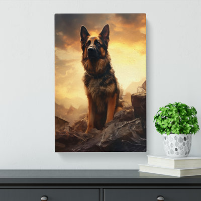 German Shepherd Conceptual - Wrapped Canvas