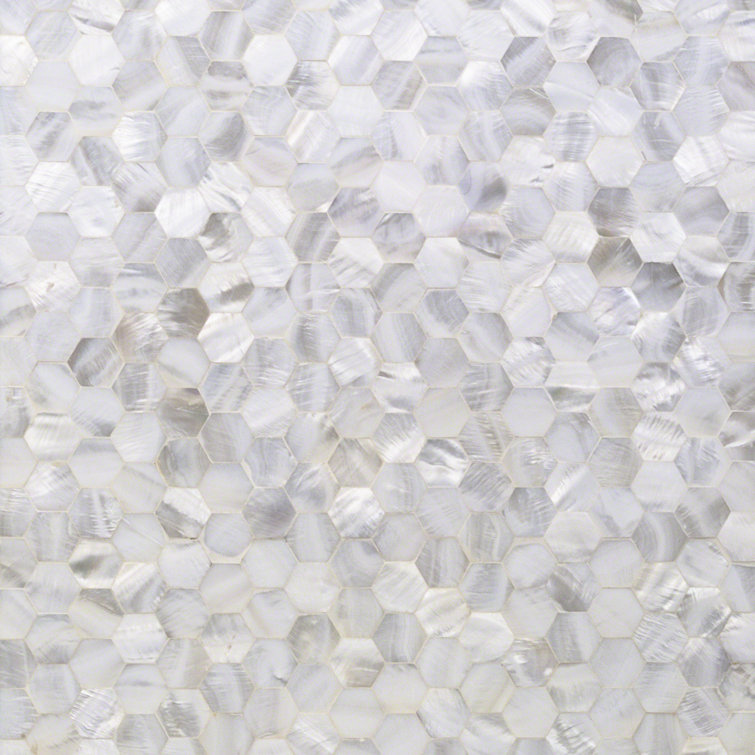 Lokahi 0.39" x 0.79" Seashell Honeycomb Mosaic Wall Tile