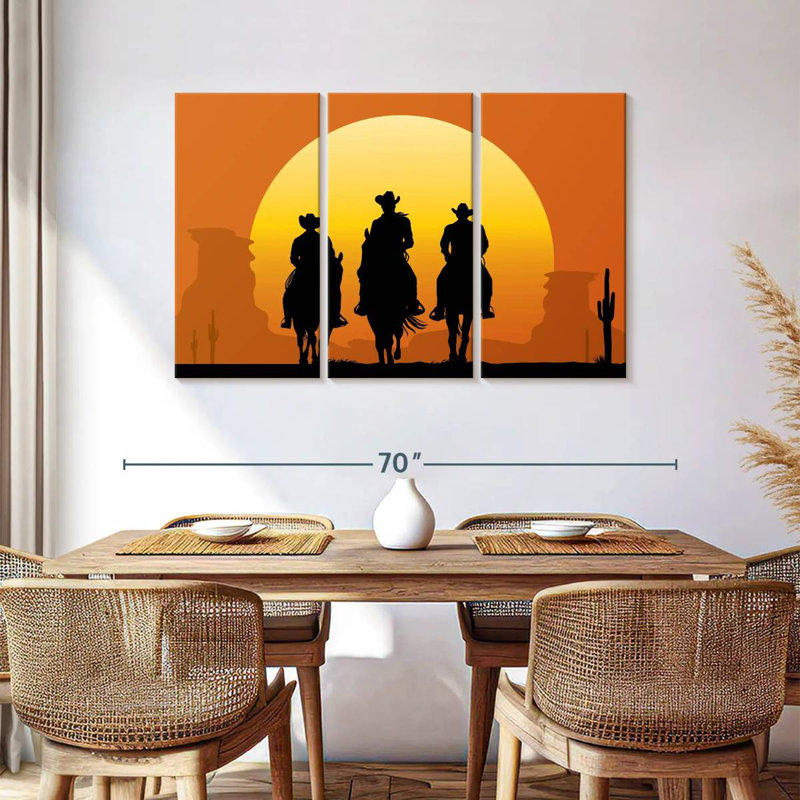 Lelar Cowboys On Horses, 36" H x 57" W