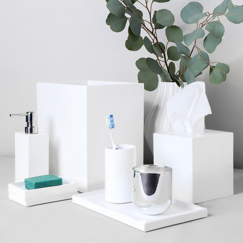 Luxe White High Gloss Lacquer Bath Soap Dish