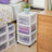 Sterilite 3 Drawer Storage Cart, Rolling Cart with Wheels to Organize Clothes in Bedroom, Closet