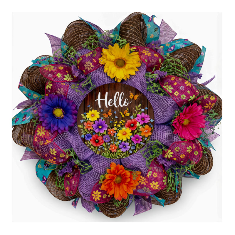 Spring Wreath Hello Floral