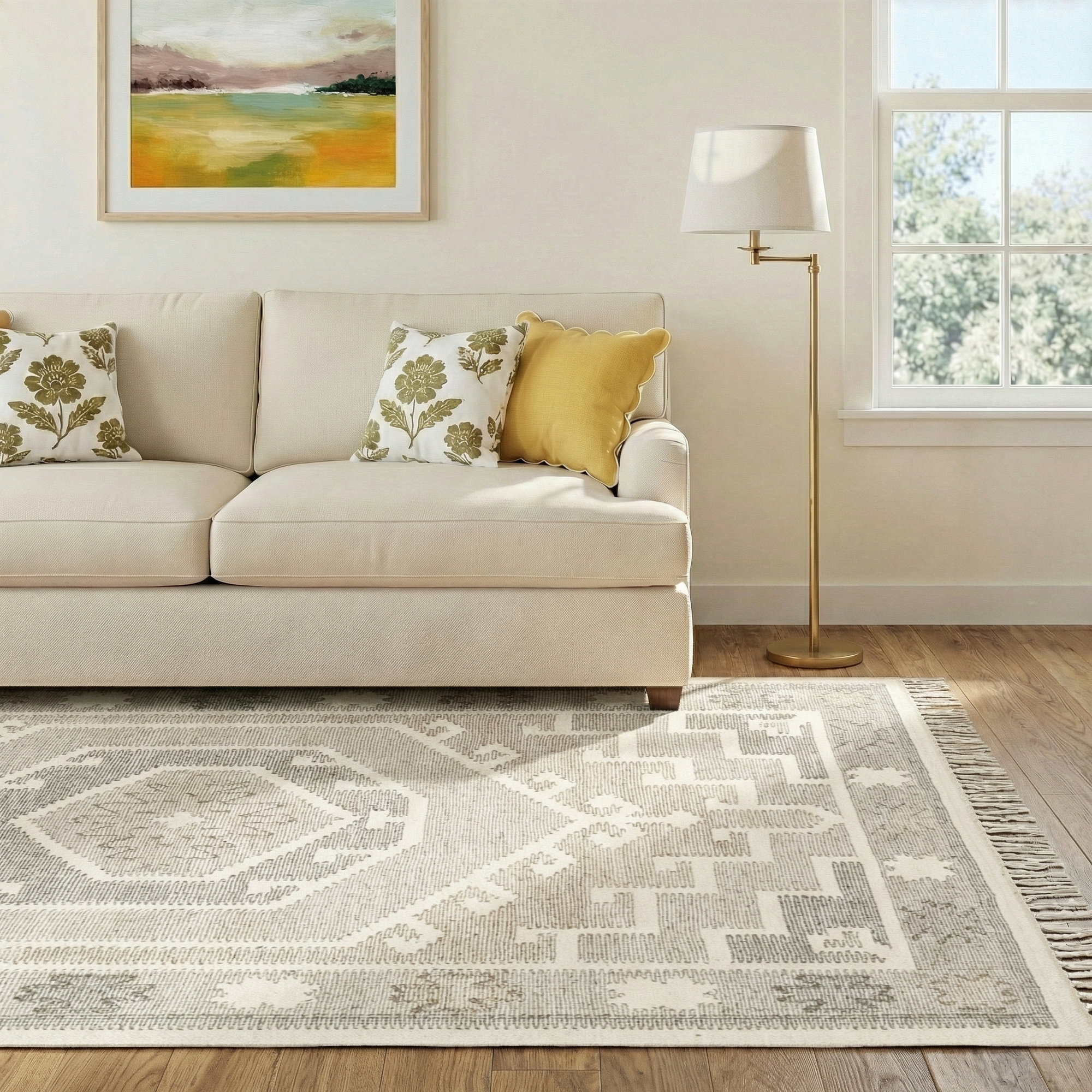 Saber Handmade Wool Rug, Rectangle 6' x 9'