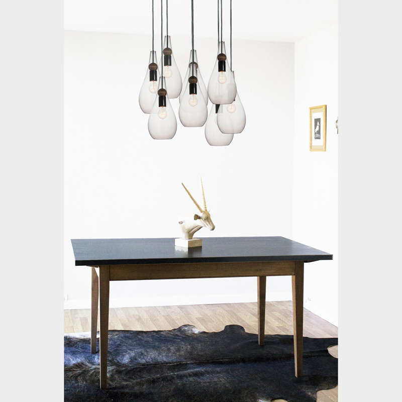 Earth Chandelier, Matte Black, 36" H x 18" W x 18" D