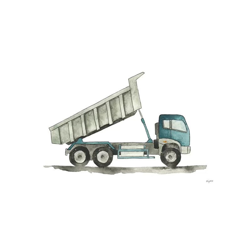 Dump Truck - Impression sur toile tendue, H 8 po x l 12 po x P 0,75 po