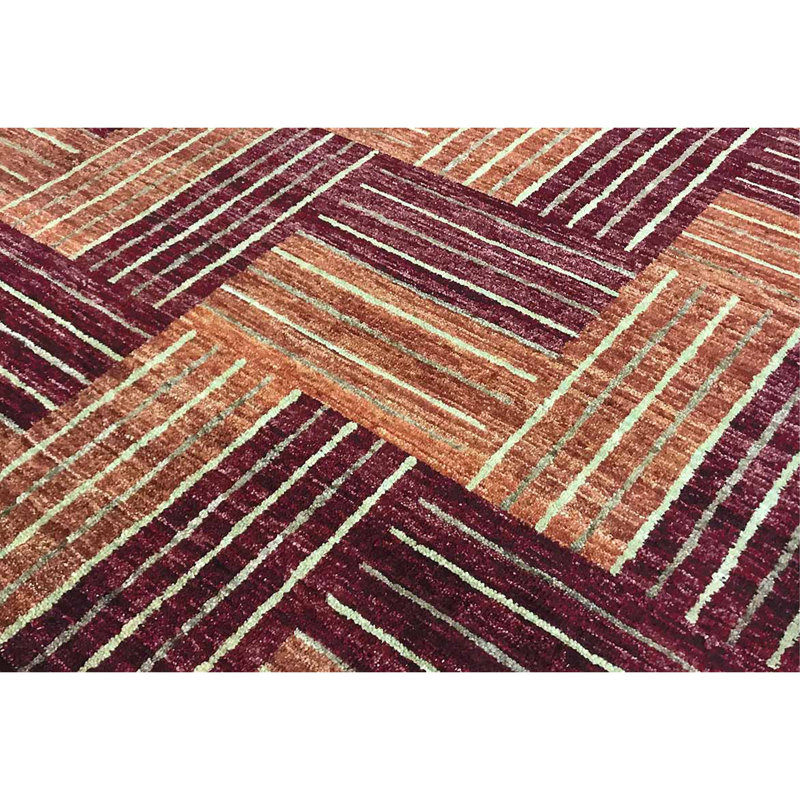 Tapis rouge et brun de haute qualité noué à la main Gabbeh