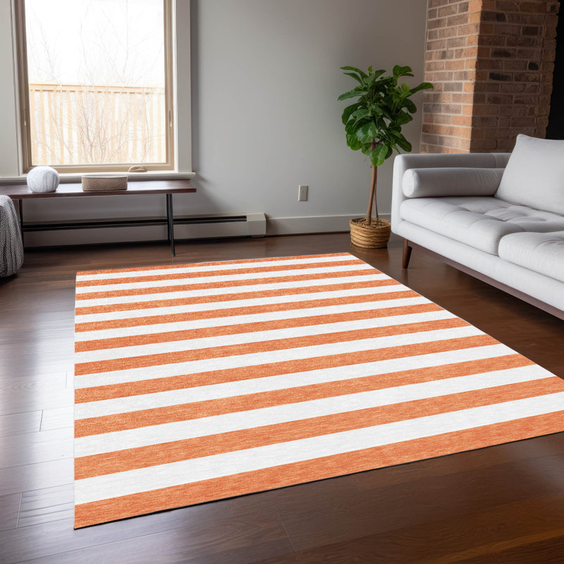 Kinslee Washable Striped Indoor / Outdoor Rug, Rectangle 3' x 5'