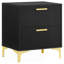 Lexie Black/Gold 4-Piece Tufted Panel Queen Bedroom Set