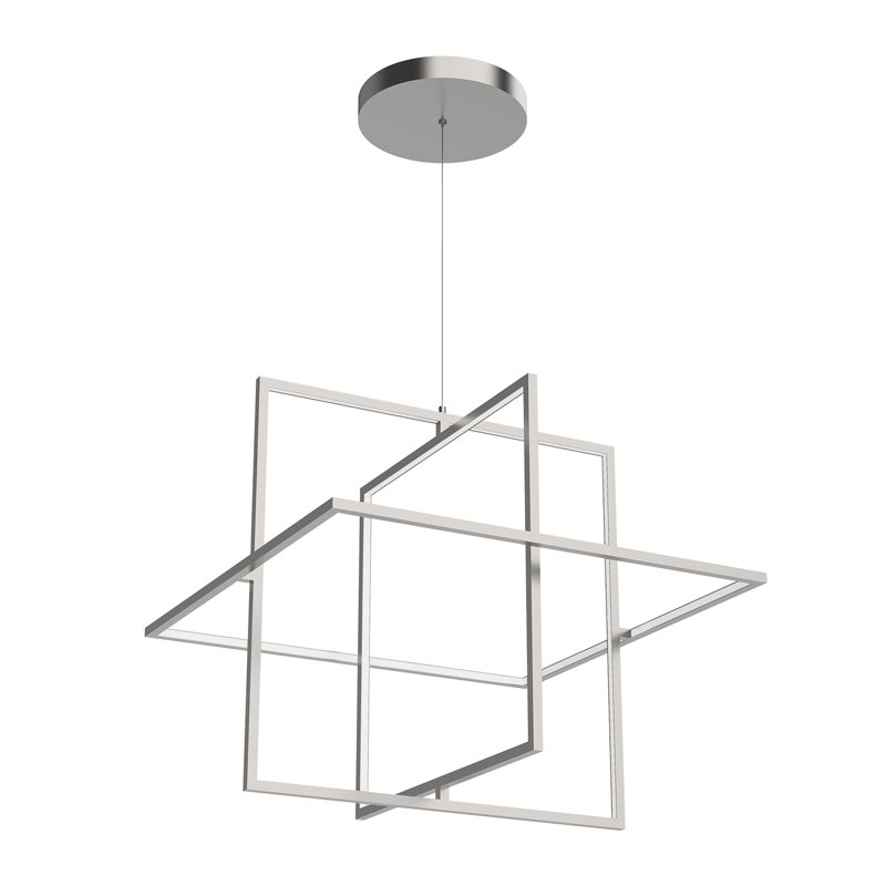 Mondrian Brushed Nickel LED Rectilinear Pendant Light