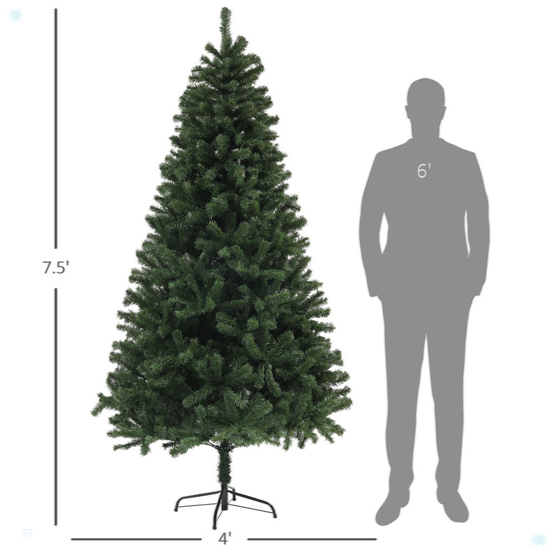 Arbre de Noël artificiel, arbre de Noël avec branches, 7.5'