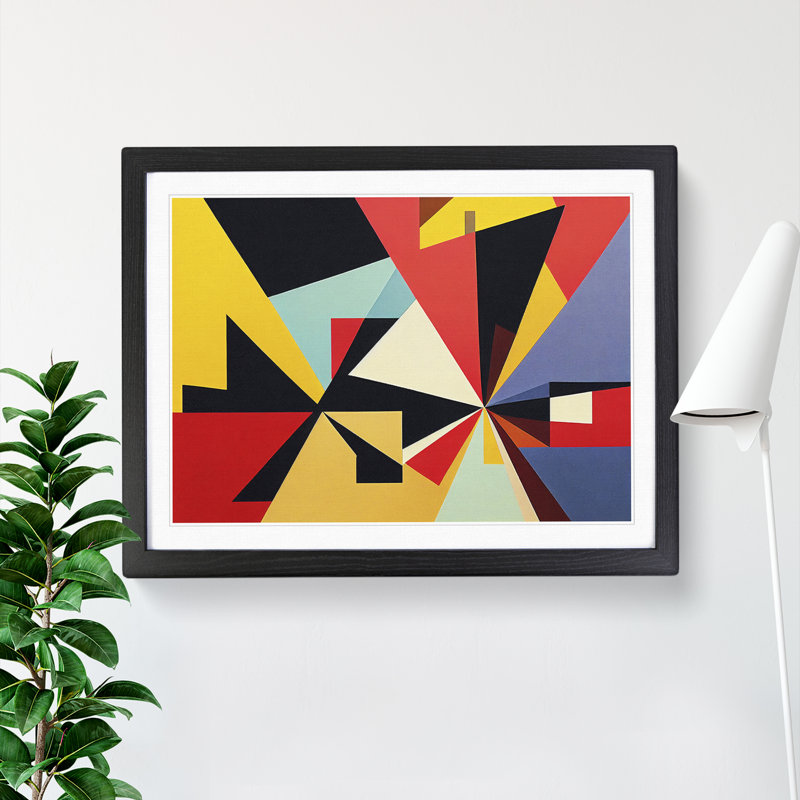 XH1022-8671X Suprematism Abstract Art Vol.2 - Single Picture Frame Painting, Black, 46cm H x 64cm W x 2cm D