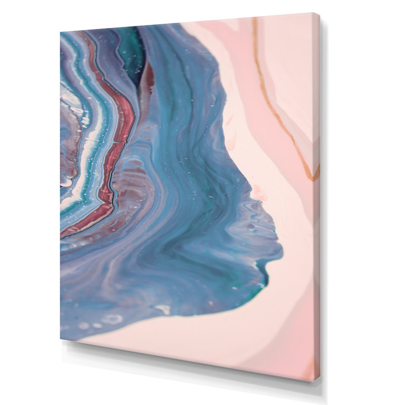 Marbre luxueux mauve fluide Art III - décoration murale moderne sur toile, Toile tendue, H 30 po x l 40 po x P 1,5 po