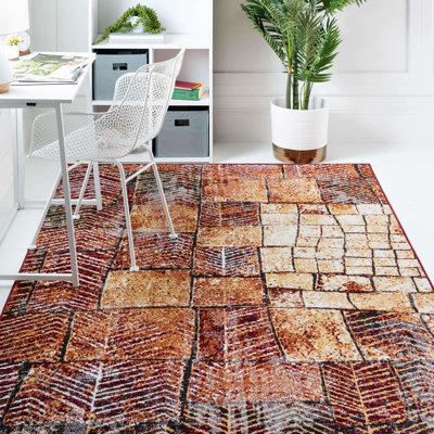Tapis doré / orange