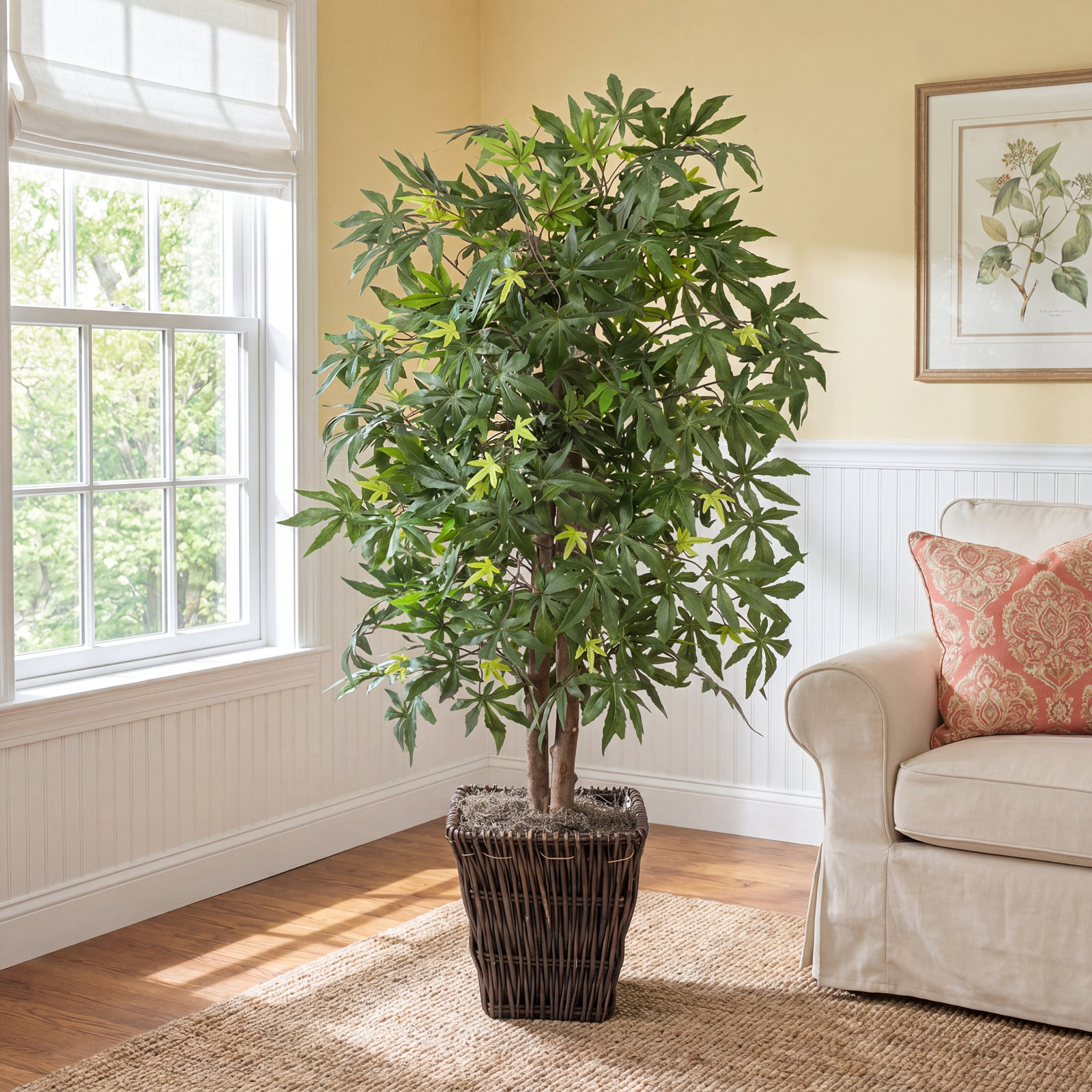 Dejaun 48'' Faux Maple Tree in Manufactured Wood Basket