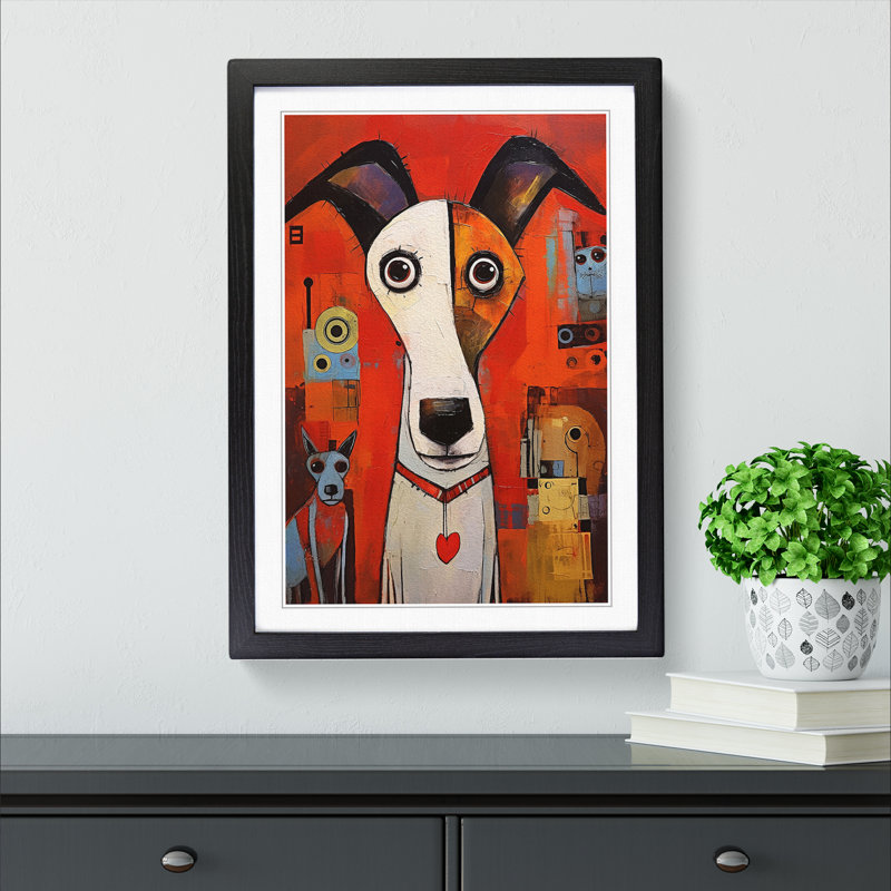 Jack Russell Dadaism - Framed Print, 64cm H x 46cm W x 2cm D, Black Framed