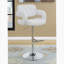 Tabouret de bar réglable en chrome et blanc