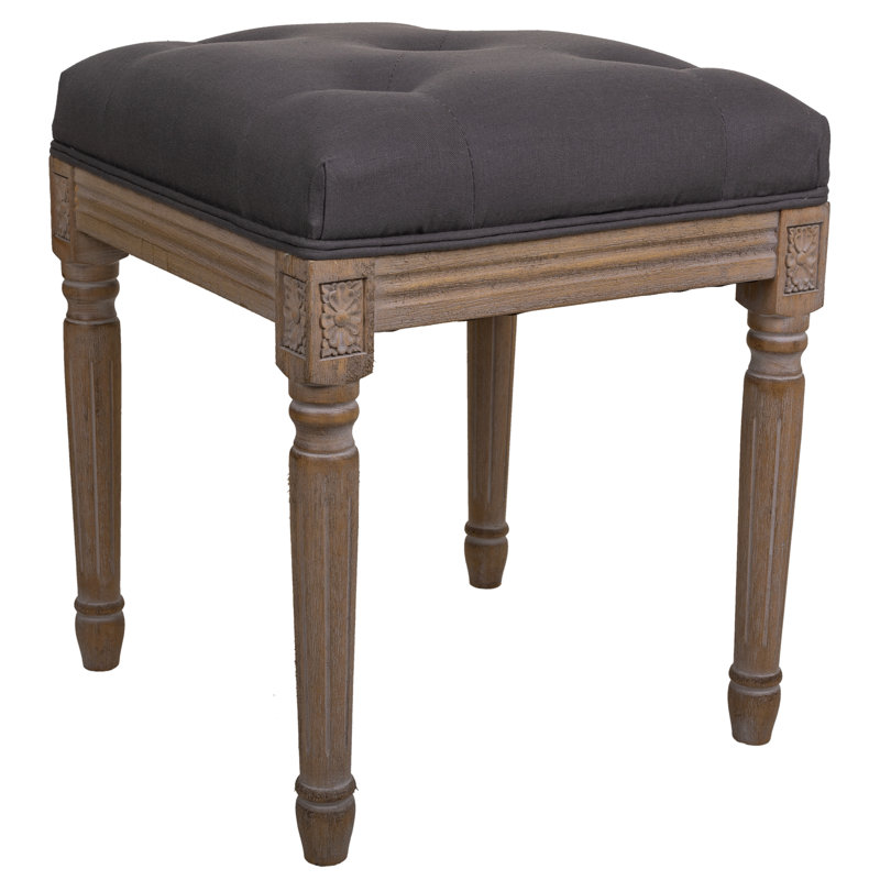 Tarrytown 41cm Wide Tufted Square Solid Colour Cocktail Ottoman, Grey