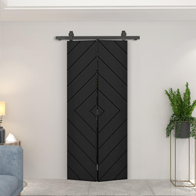 Porte de grange pliante moderne avec quincaillerie coulissante