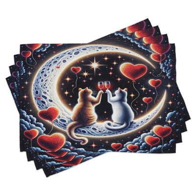 Polyester Indigo And Scarlet Rectangle Placemat