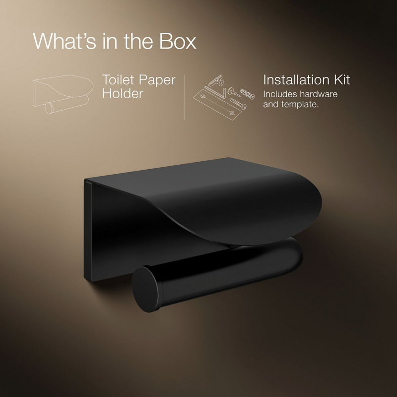 Avid Wall Mount Toilet Paper Holder, Matte Black