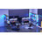 L Shaped Gaming Desk, 51.2" Reversible Small Corner Desk With Drawer, Power Outlet & Led Lights-1164578829