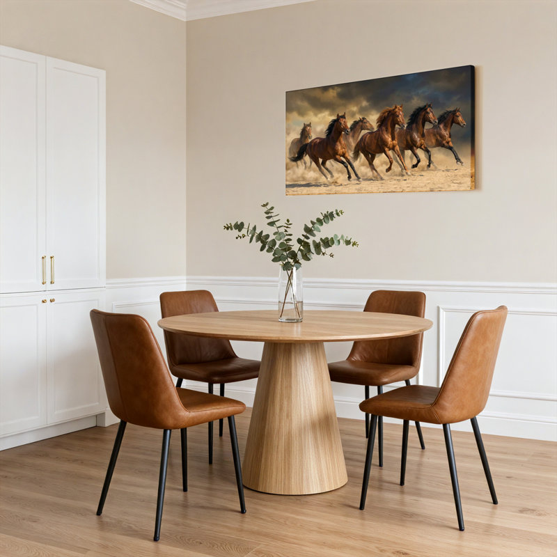 Ensemble de 1 tableau sur toile représentant des chevaux au galop, H 24 po x l 48 po