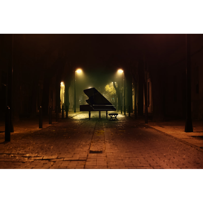 Piano Music Background by Carloscastilla - Wrapped Canvas Print, 30cm H x 46cm W x 3.8cm D