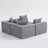 Modular L-Shaped Sectional Sofa, All-Foam Deep-Seat Couch In Plush Textured Chenille, Includes 5 Matching Pillows, Compressed Shipping, 111" W × 74" D × 23.6" H-Grey-283939576