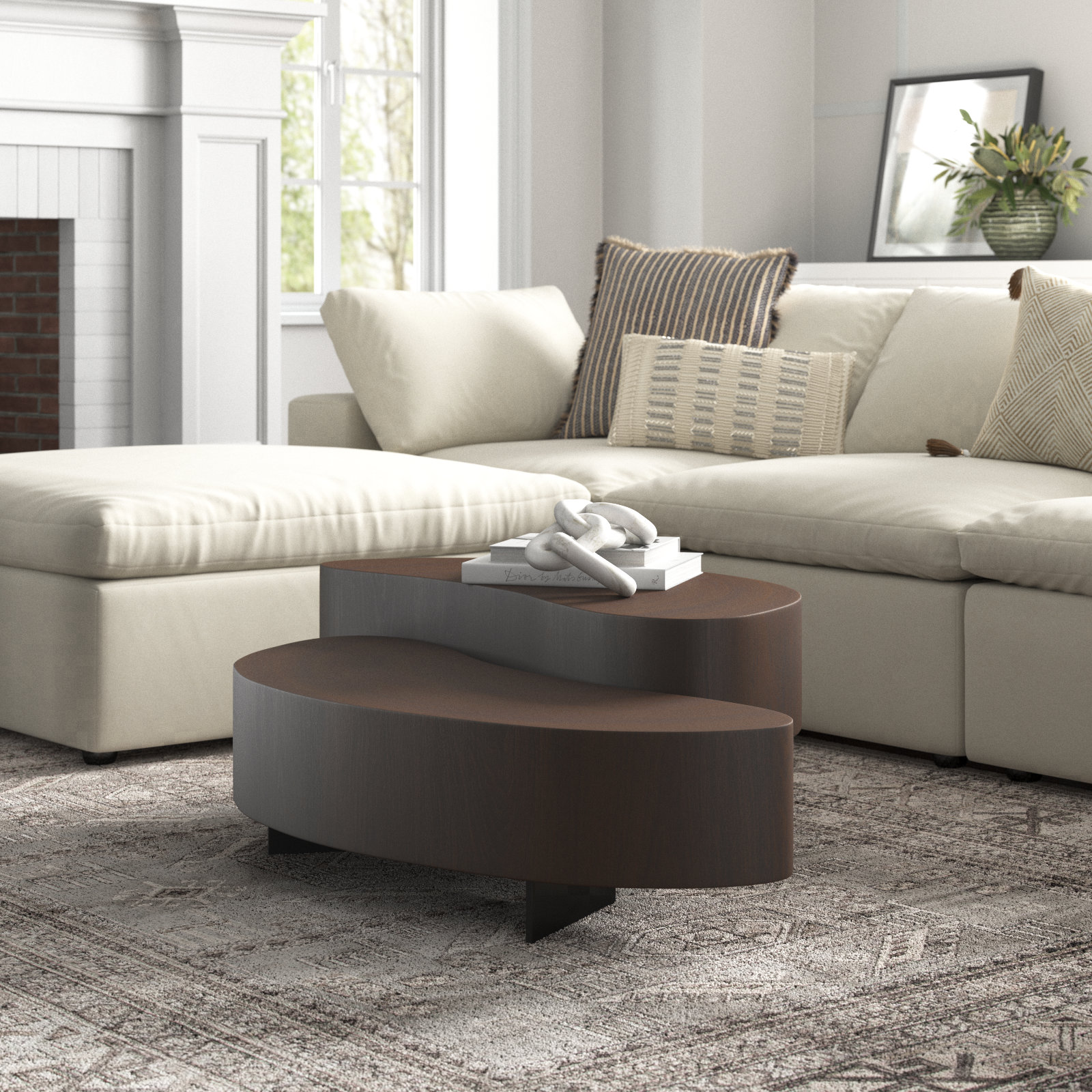 Anasta Solid Wood Single Coffee Table, Brown, Black