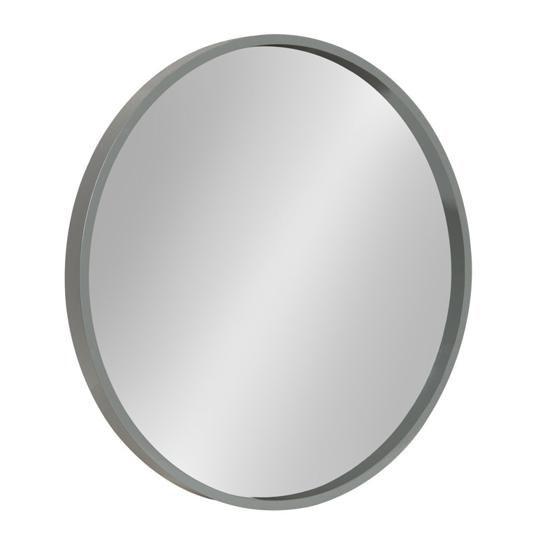 Miroir mural Arranjeet, 21,6 po x 21,6 po, gris