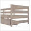Lit plateforme simple en forme de L avec trois tiroirs de rangement, finition en bois naturel pour une esthétique et une fonctionnalité améliorées-649867963