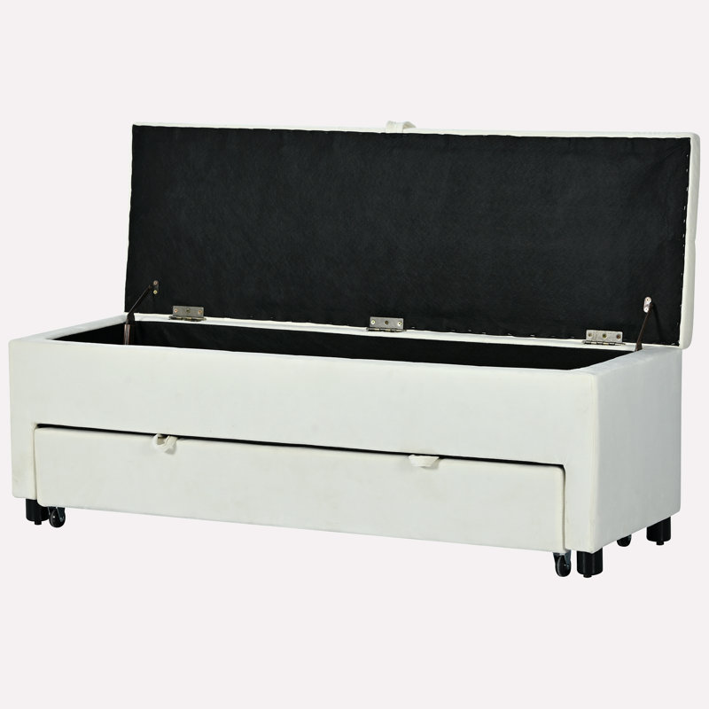 Banc de rangement Phylecia, Mélange de polyester beige