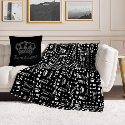Juicy Couture Words Throw Blankets
