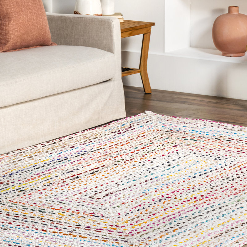 Christie Bohemian Hand Braided Ivory Area Rug, Rectangle 8'6" x 11'6"