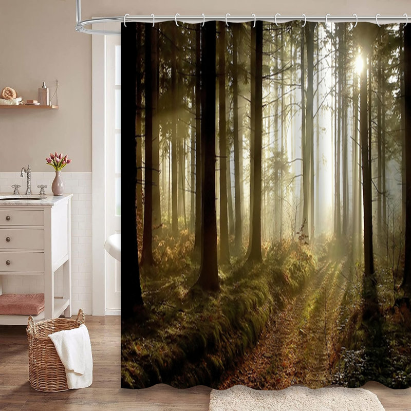 Rideau de douche quadrillé écossais avec quatre crochets, L 72 po x l 78 po