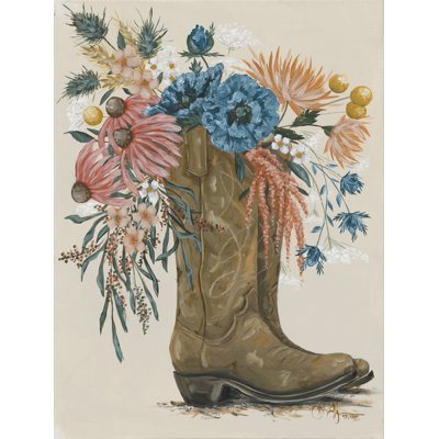 Ramola " Wildflower Cowgirl Boots II " by Hollihocks Art