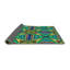 Tapis vert/bleu/jaune tissé à la machine-859317746