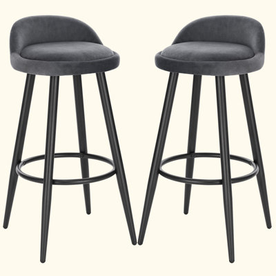 Aaser Upholstered Counter Stool with Metal Frame